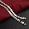 925 Silver Christmas Gifts European Style Retro 5MM Flat Chain Necklace Fashion For Man Women Jewelry
