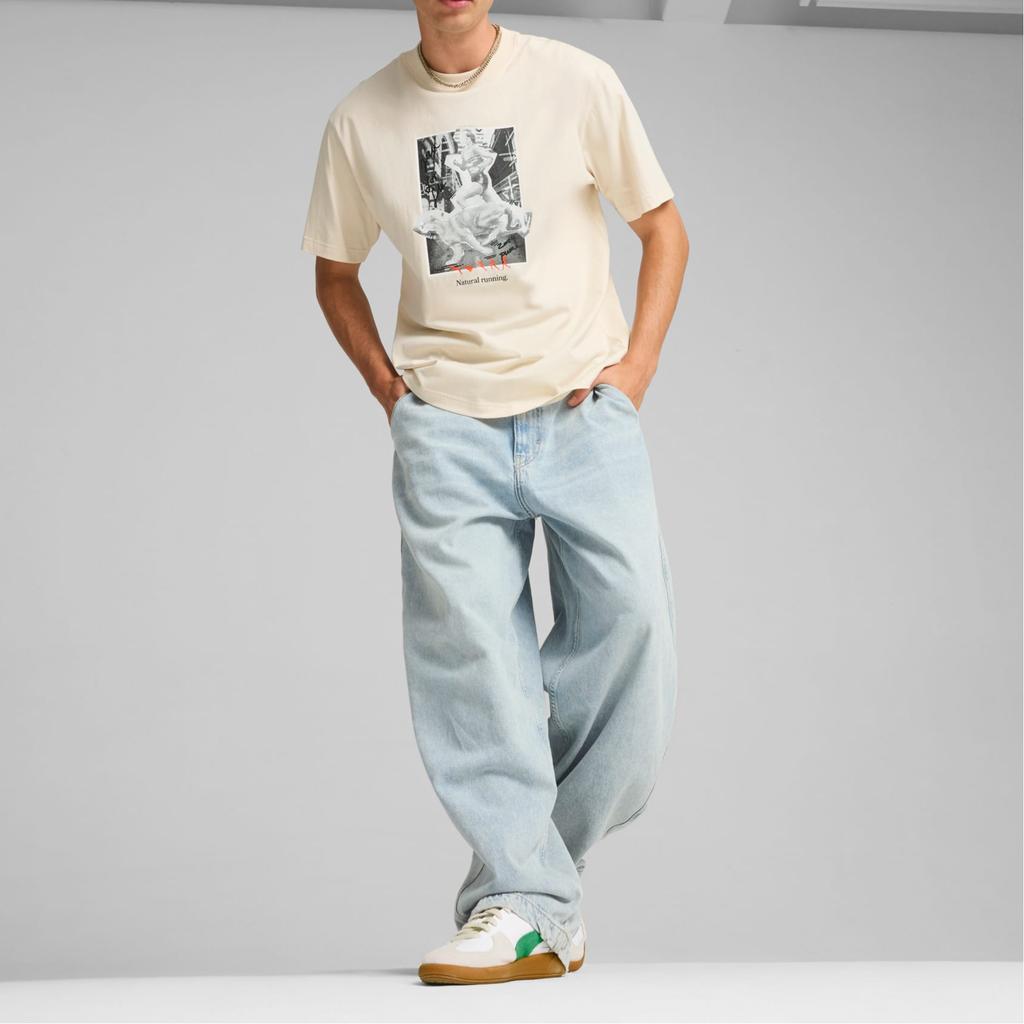 Puma Графическая футболка Club De Course Fashion Удобная Мягкая Футболка с Коротким Рукавом Унисекс Топы Молочно-Белый 626729-87