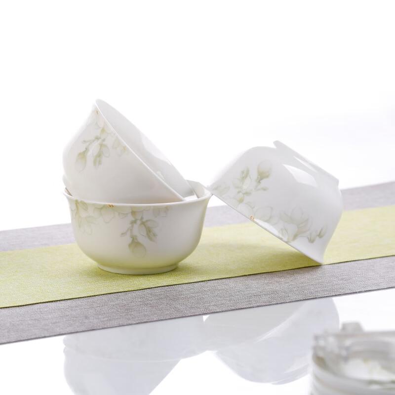 Aiyiresi 56-предметный белый керамический набор посуды «Магнолия»