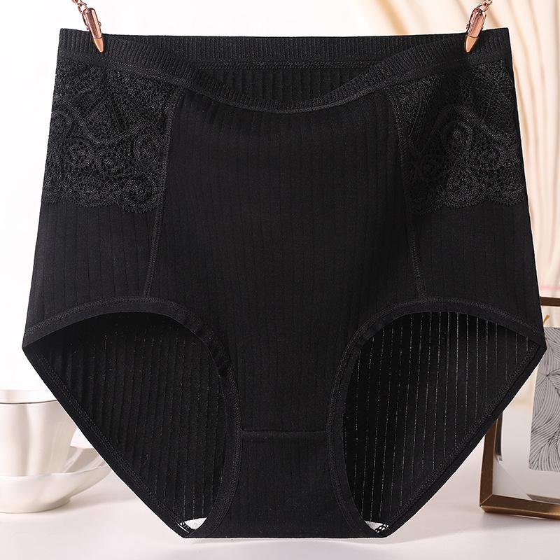 Women Panties High Waist Solid Color Soft Breathable Plus Size Lady Underpants Briefs Underwear