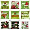 Christmas Grinch Pillow Covers,Funny Holiday Decor Cushions 
