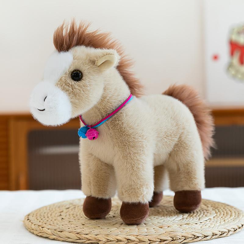 Cartoon Simulation Bell Station Style Pony Plush Toy Children's Doll New Year Ornaments Company Annual Meeting Gift