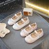 Spring Girl's Princess Shoes Frilly Pink Beige Children Flats Sweet Plain-colored Party-perfect Toddler Kids Leather Shoe 22-31