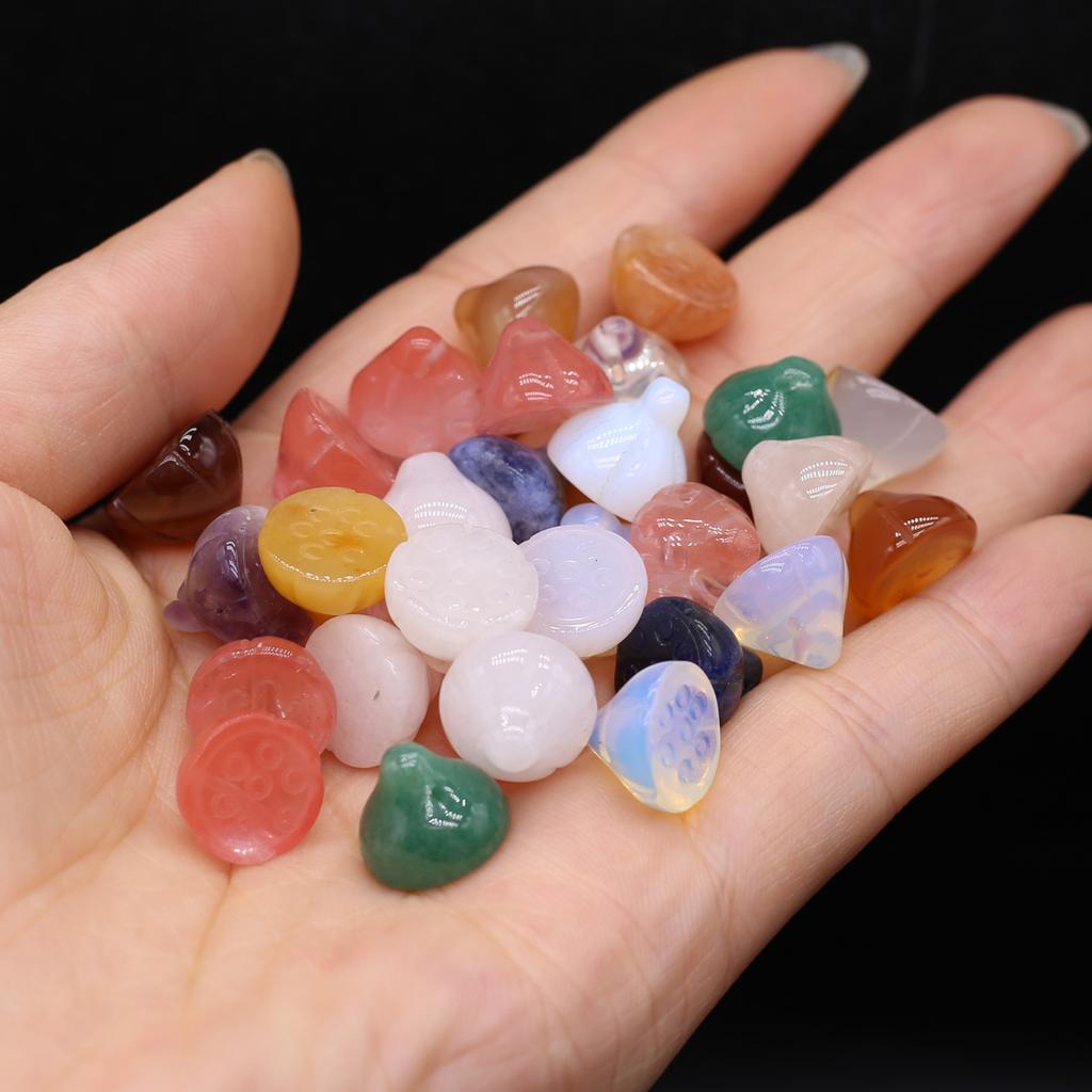 Подвеска-лотус из натурального камня унисекс, садовый стиль, хрустальные драгоценные камни, хрустальные подвески для изготовления ювелирных изделий, подарков на Новый год и Рождество, поделок своими руками