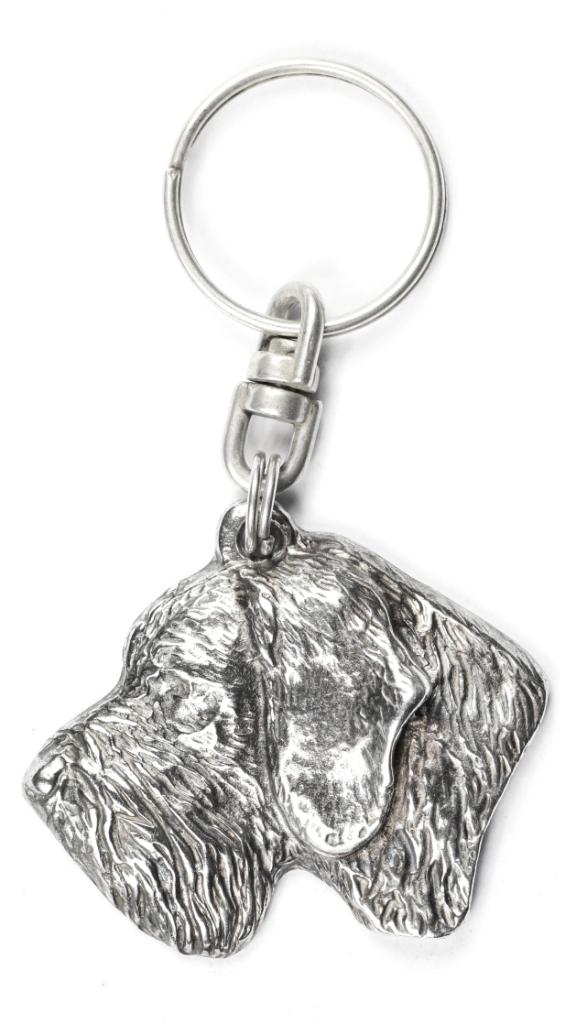 German Wirehaired Pointer - Silver-plated Pendant with a Dog In a Decorative Box, Handbag Decoration, Backpack Pendant by Art-Dog Brand