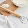 1pc Best Wooden Handmade Danish/Dough Whisk, Stainless Steel Dough Whisk, Kitchen Cooking Mixer, Pastry Tools