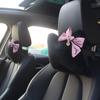 Cute Bowknot Universal Car Seat Headrest Neck Pillow Rhinestones Supplies Auto Waist Support Car Accessories Interior for Women