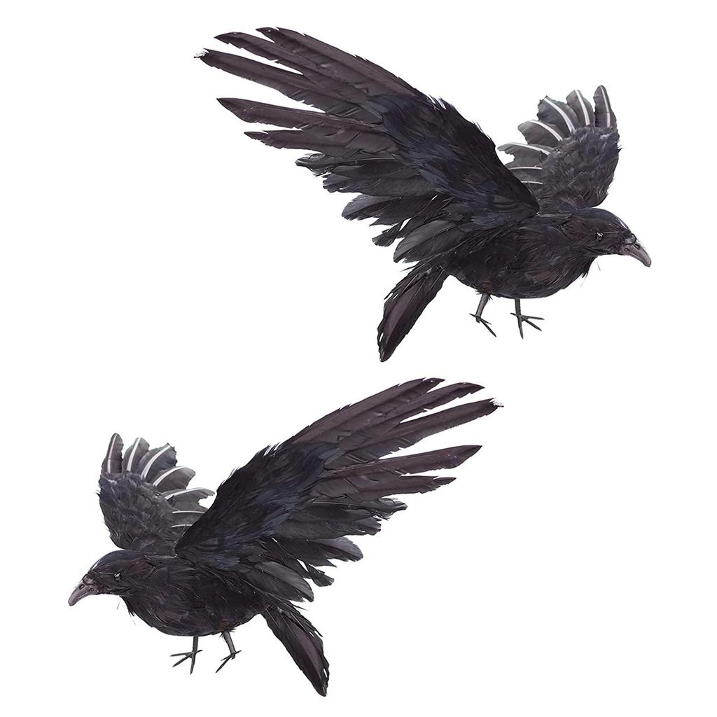 Black Crow Halloween Decoration Realistic Flying Crow Prop For Halloween Yard Garden