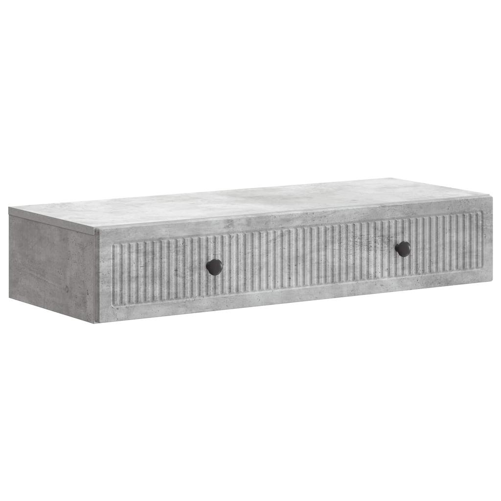 Wall Mounted Side Table Concrete Grey 87.5 x 34.5 x 17 cm
