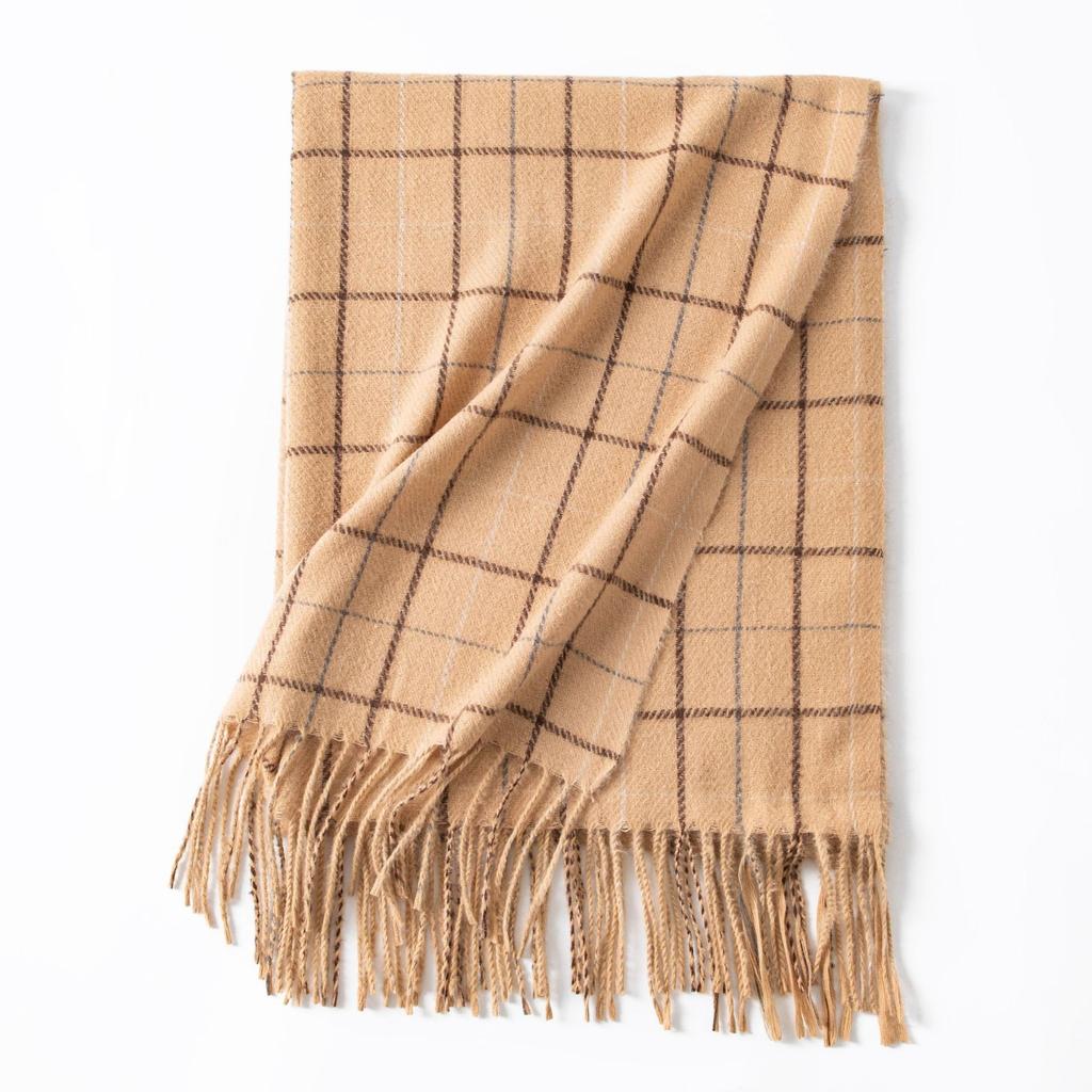 Maillard Scarf Women's Winter New Korean Style High End Retro Versatile Plaid Warm Couple Scarf