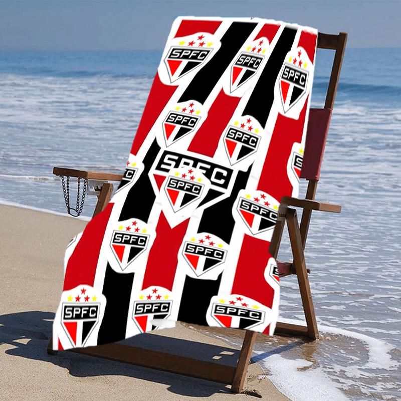Beach Towel with São Paulo FC logo Pattern - soft,absorbent,machine washable Lightweight&Modern,swimming,Travel Essentials