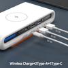 4 в 1 USB Type C Hub Беспроводное зарядное устройство 15 Вт Многопортовое QC3.0 Светодиодный индикатор быстрой зарядки для iPhone iWatch Гарнитура Android Phone