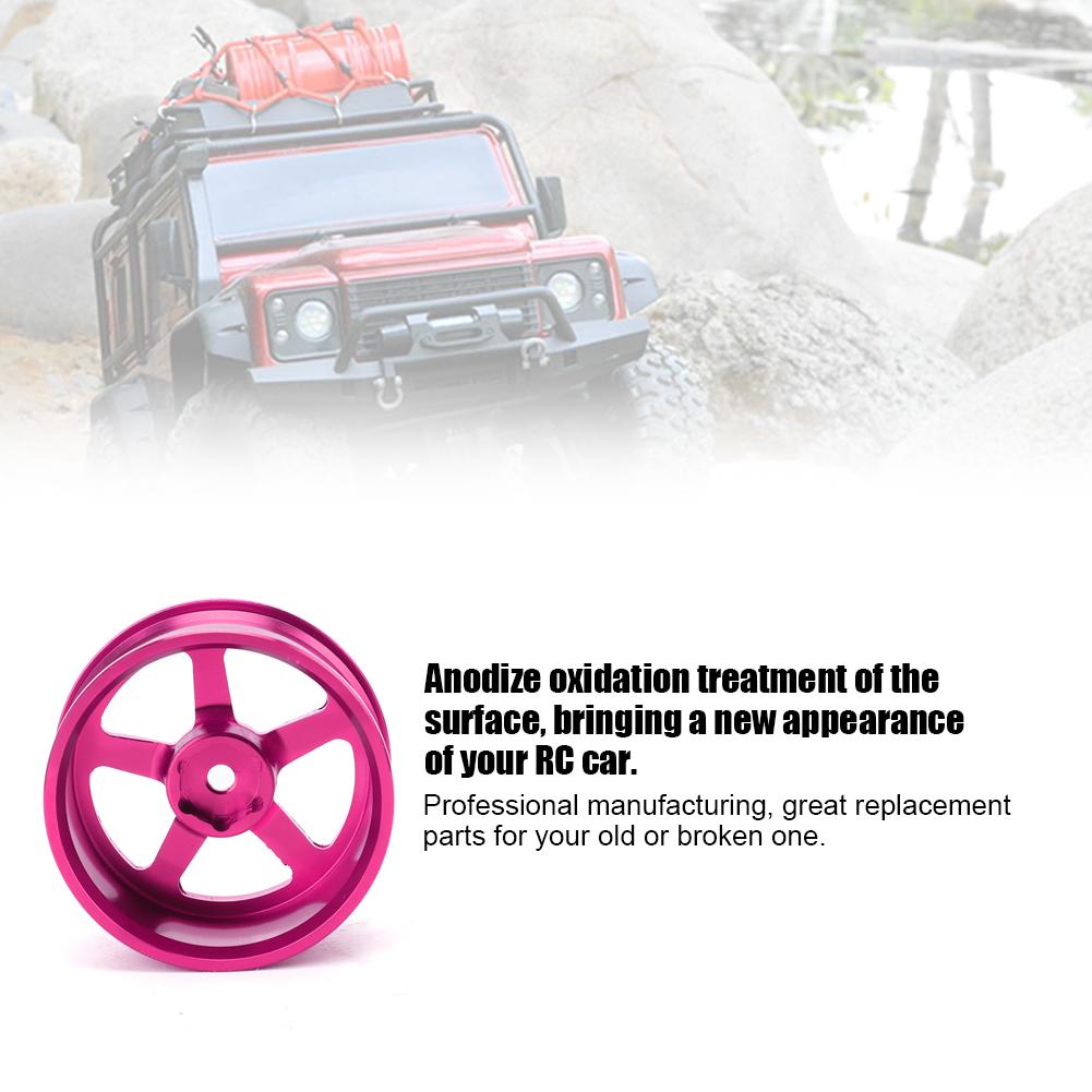 4Pcs 1/10 Aluminum Alloy Wheel Hub Accessory RC Parts Fit for HSP 94123 Touring Drift CarPink