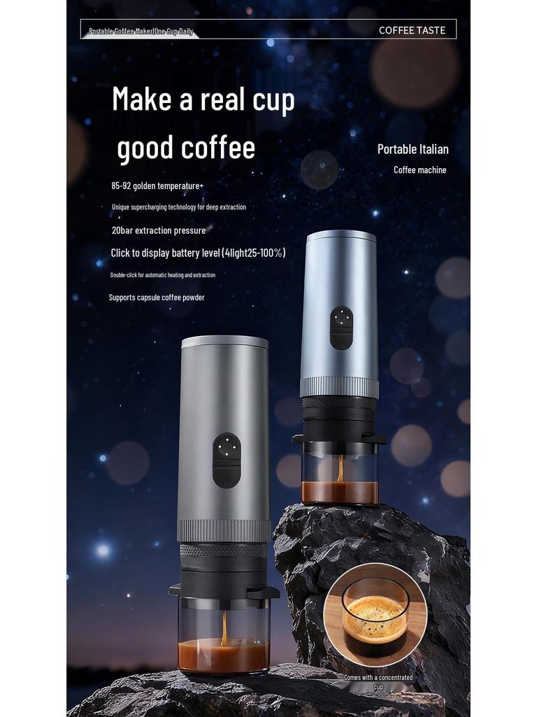 Portable Electric Espresso Machine with Digital Display for Travel