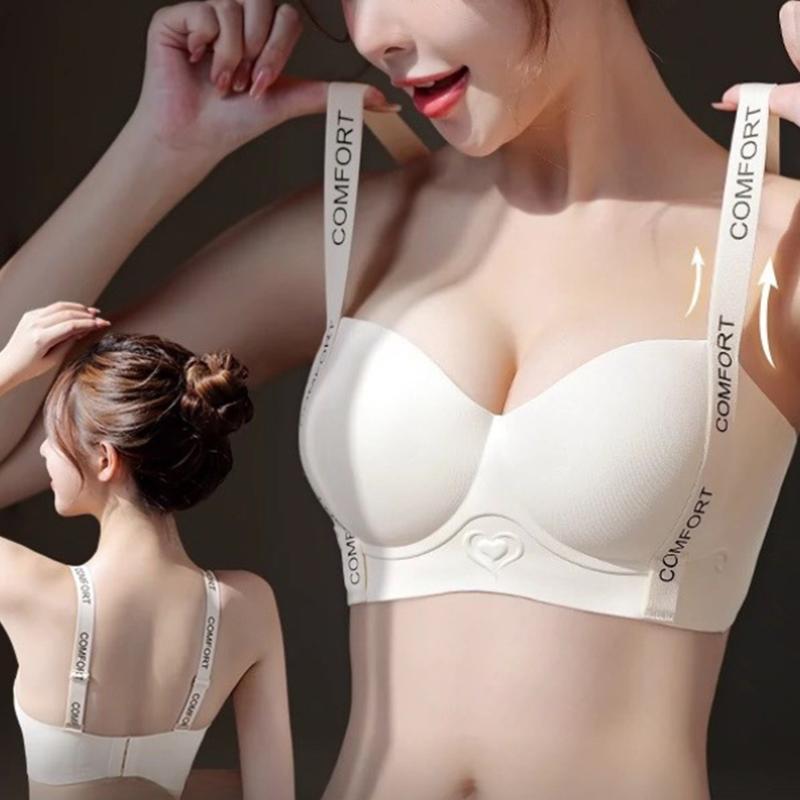 Бесшовный бюстгальтер с буквенным принтом, без стальных колец, женский удобный бюстгальтер со сборками, сексуальное регулируемое нижнее белье
