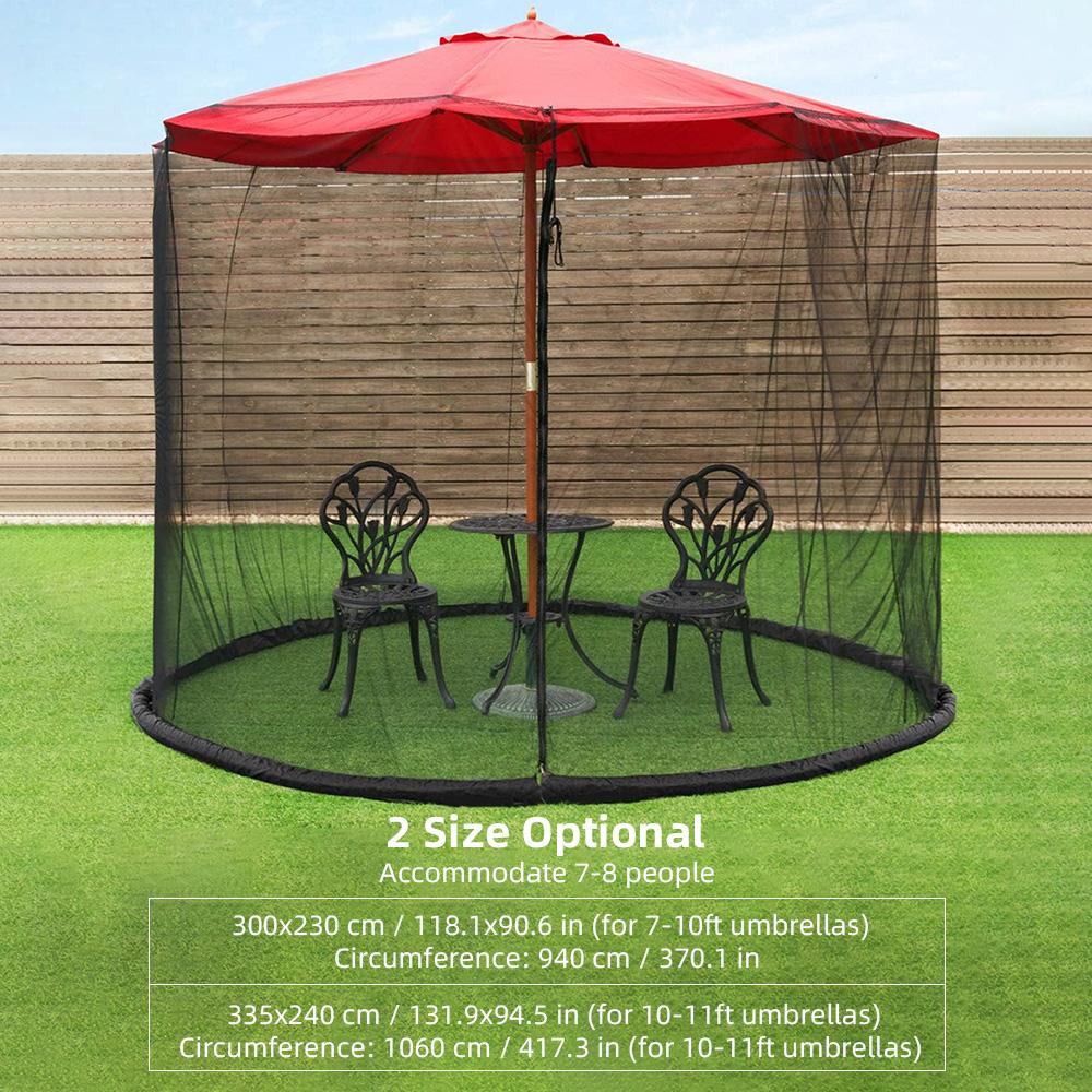 Москитная сетка для зонта на открытом воздухе для патио, крыльца - Москитная сетка для водопроводных труб на 7-11 футов