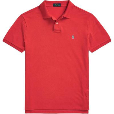 Polo Однотонная облегающая мужская рубашка-поло с коротким рукавом Верх Красный 710680784-405