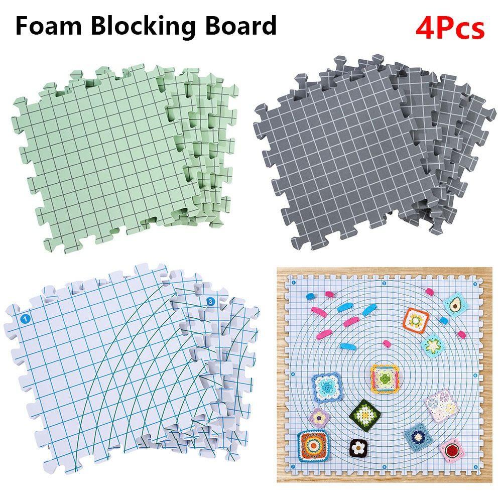 1/4Pcs Ultra Thick Knitting Block Mat Portable Grid Knitting Board New Foam Blocking Board
