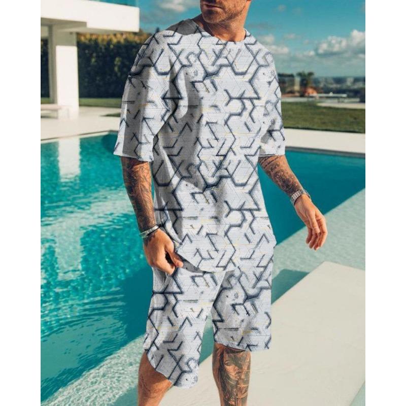 Новый мужской комплект одежды, летний наряд, футболка с 3D-принтом, шорты, 2 предмета, свободный спортивный костюм, повседневный спортивный костюм Love Eagle