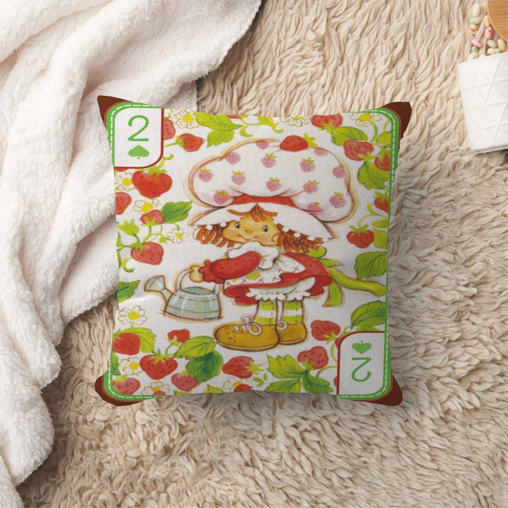 Cartoon Strawberry Shortcake Personalized Pillow Cover Kids Bedroom Wild Party Decor Pillowcase kid Birthday shower Gift