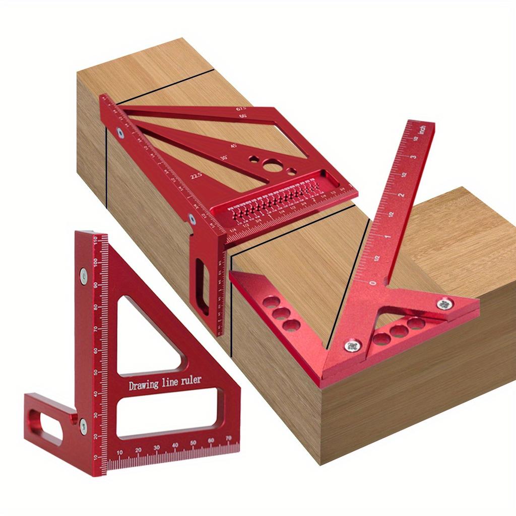 Столярный угольник Алюминиевый угольник Транспортир Центроискатель Деревообработка 3D Многоугольный Разметочный Измерительный Угольник Центроискатель