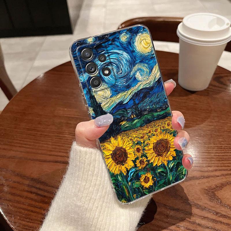 Интересный чехол для телефона с рисунком Ван Гога для Samsung Galaxy A56 A57 A37 A55 A54 A36 A35 A26 A25 A16 A17 A07 A52 A34 A21s
