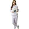 Luanna Jenna Fluffy Pajama Set with Top and QW631 Women's Bottoms, Purple,