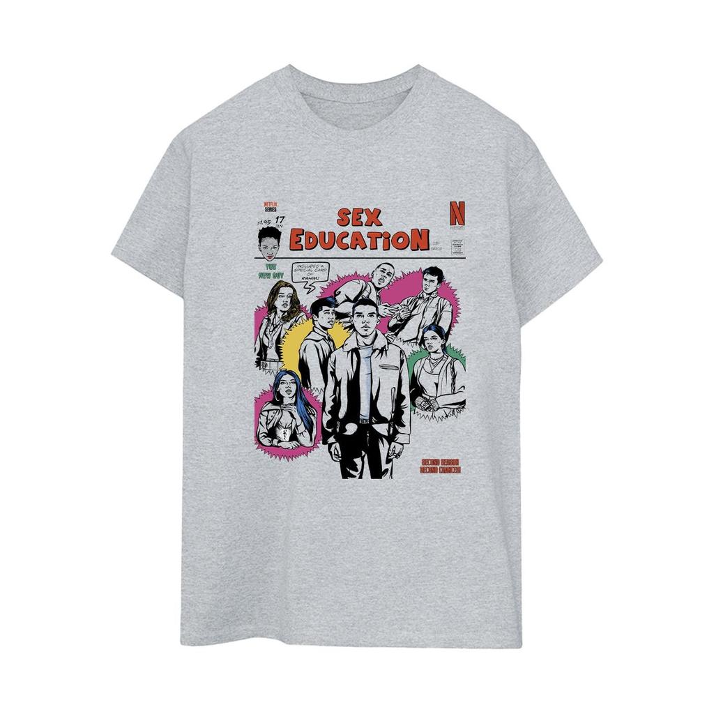 Netflix Womens/Ladies Sex Education Magazine Cover Cotton Boyfriend T-Shirt