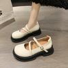 Spring New Retro Mary Jane Shoes Women's Small Leather Shoes College Style Thick-soled Square Heel Shallow Single Shoes Women