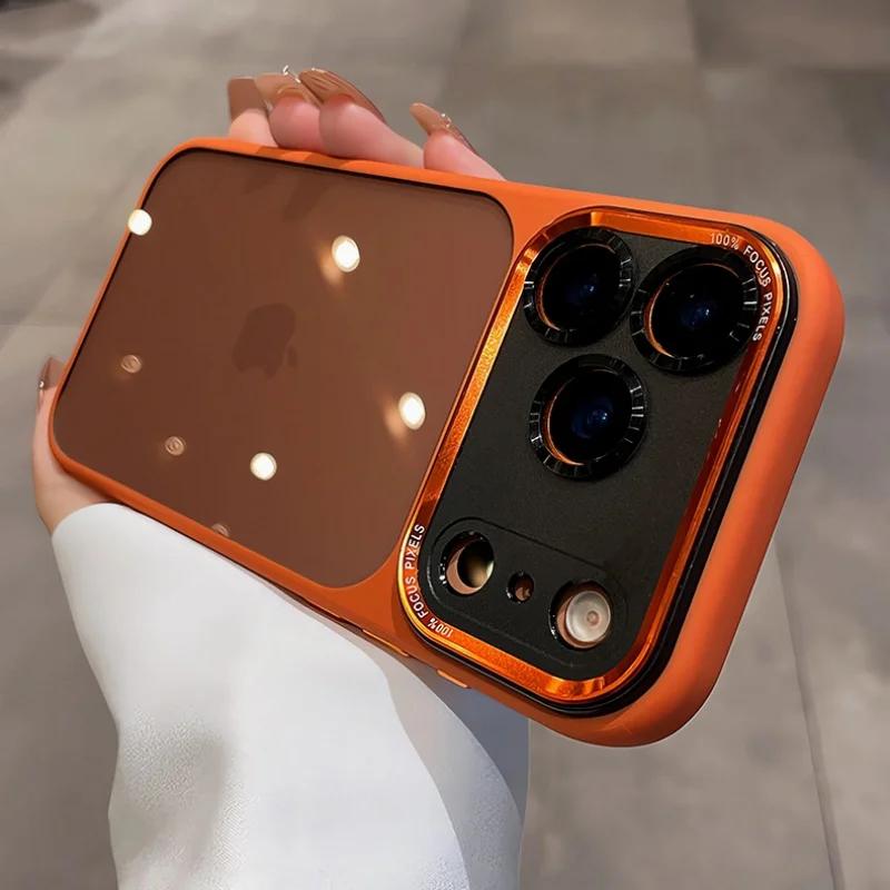 New Hard Acrylic Transparent Phone Case for iPhone 17 Air 13 14 12 15 16 17 Pro Max Plus Lens Film Protection Shockproof Cover