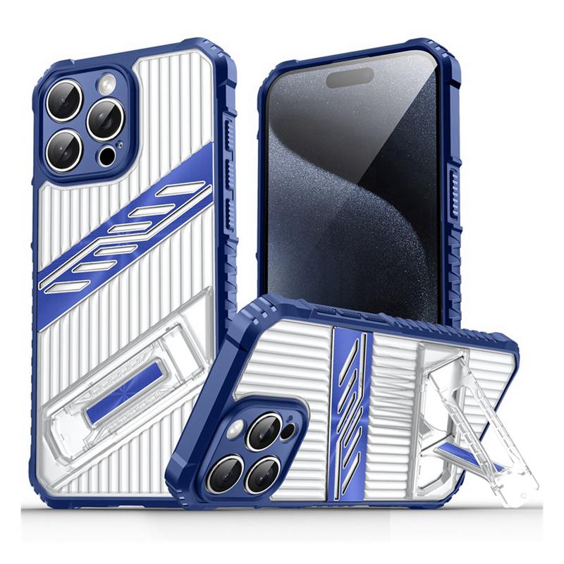 KEYSION Противоударный чехол для iPhone 15 Pro Max 15 Plus Прозрачный PC+силиконовый чехол-подставка для телефона для iPhone 15 Pro Max