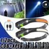 Cob налобный фонарь Led Senso фара Usb перезаряжаемый налобный фонарь водонепроницаемый 5 режимов освещения фонарик для наружных ночных ходовых фонарей