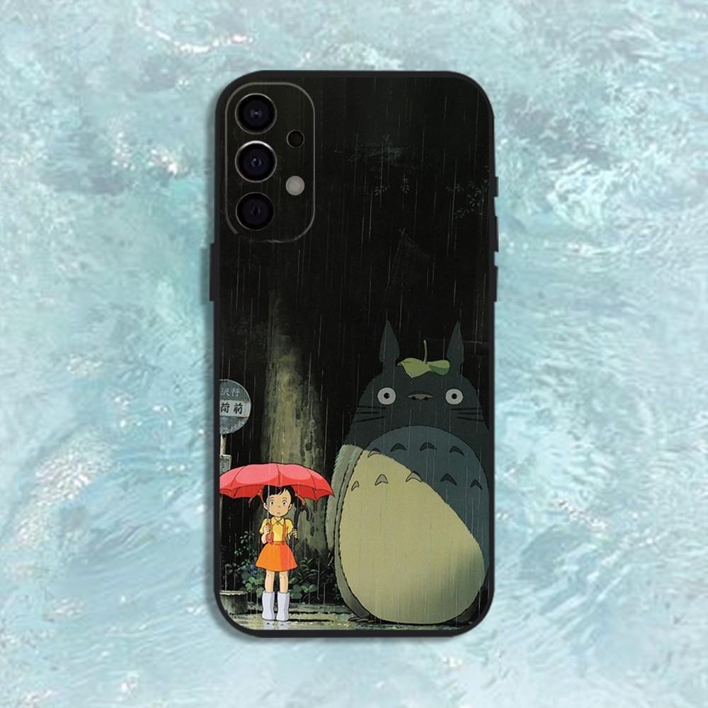 Аниме Т-Тоторо-ЕС Милый чехол для телефона Samsung S25, S24, S21, S22, S23, S30, Ultra, S20, Plus, Fe, Lite, Note, 10, 9, 5G Черный чехол