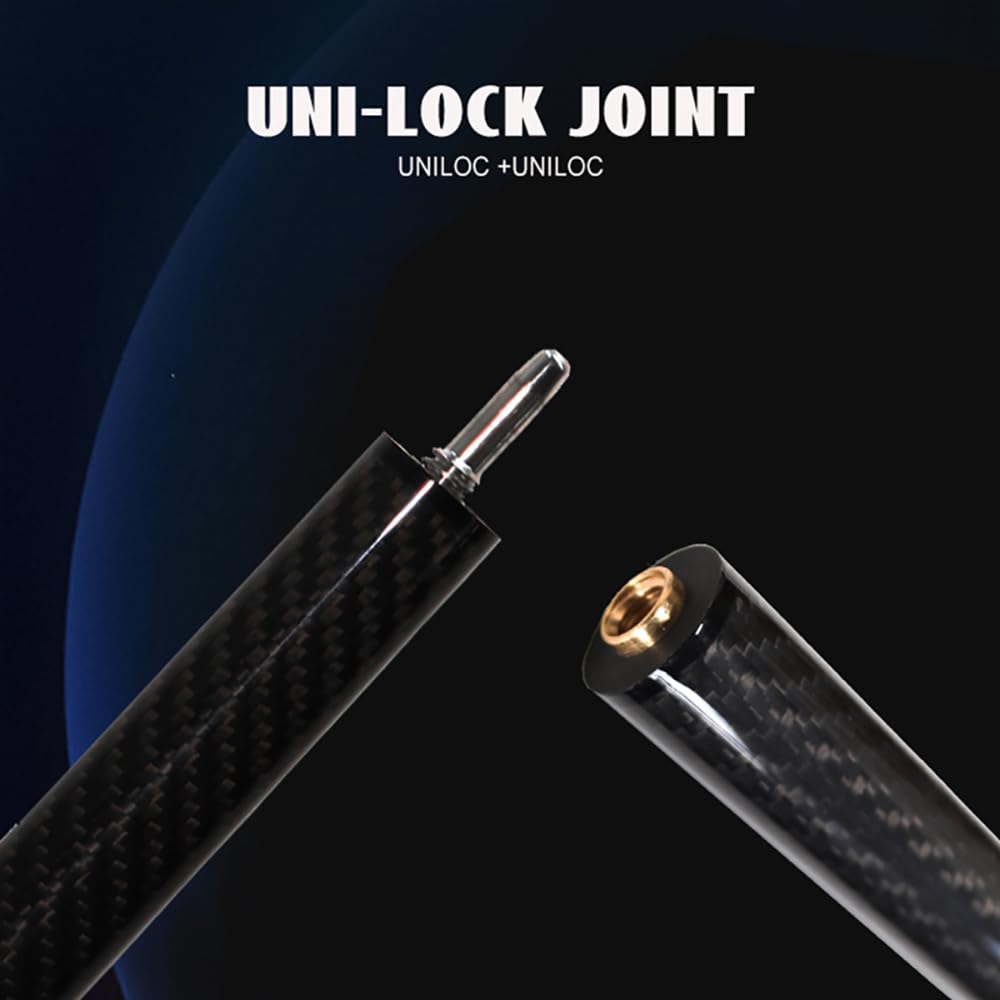 KHEALING Бильярдный кий Электрическое дерево Черное Электрическое дерево T 700 Карбон Длинный прыжок Подходит для Черной восьмерки и Девятки Чехол для хранения в комплекте Карбон, Наклейка,