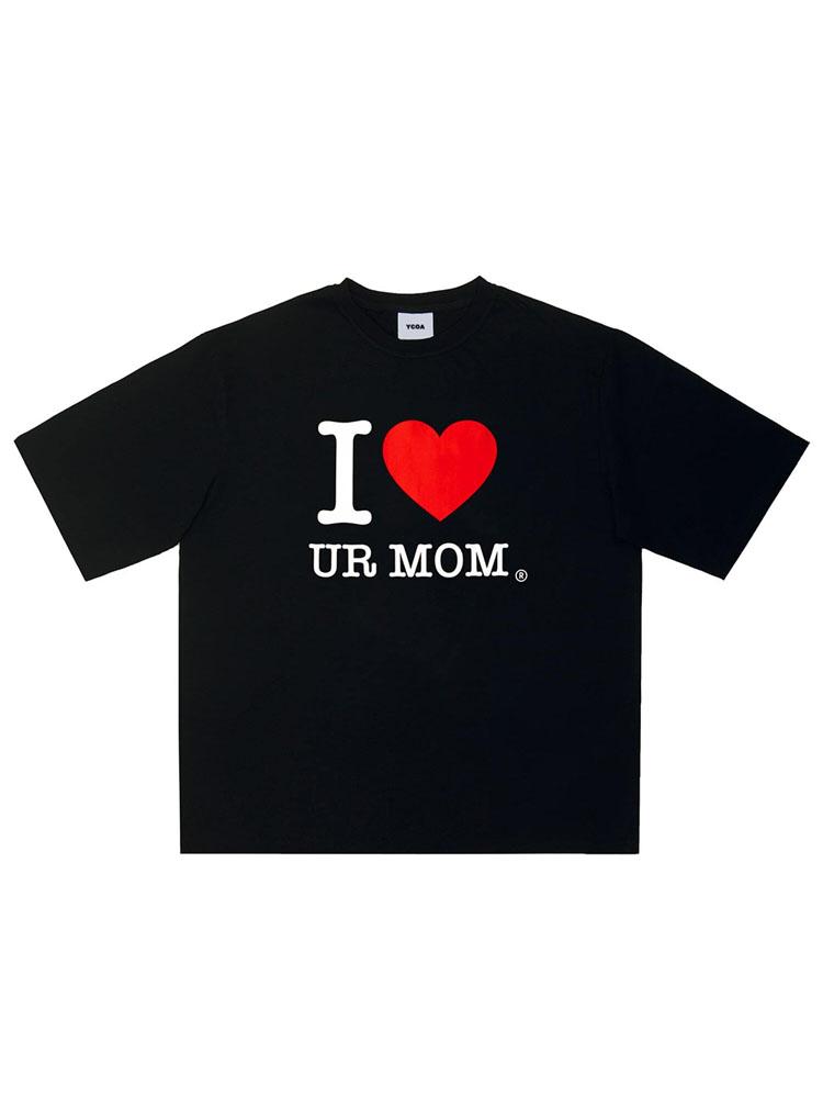Men TShirts I LOVE UR MOM Cotton Oversized Harajuku Short Sleeve Tops Print Gothic Y2k Korean Fashion Streetwear Tees Clothing