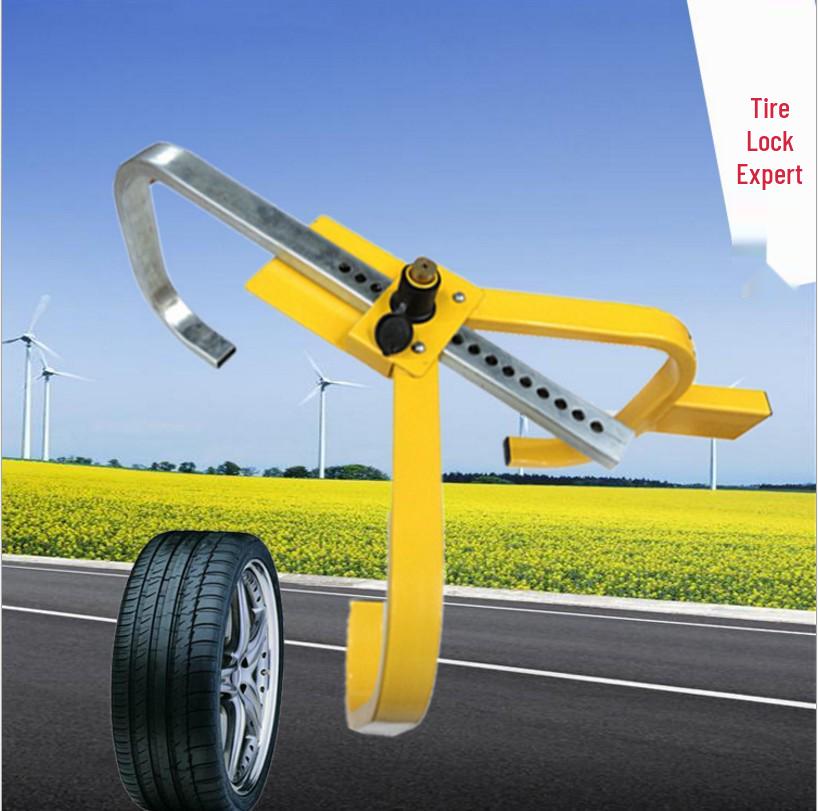 Thickened Anti-theft SUV Wheel Lock with Suction Cup and Three-pronged Clamp