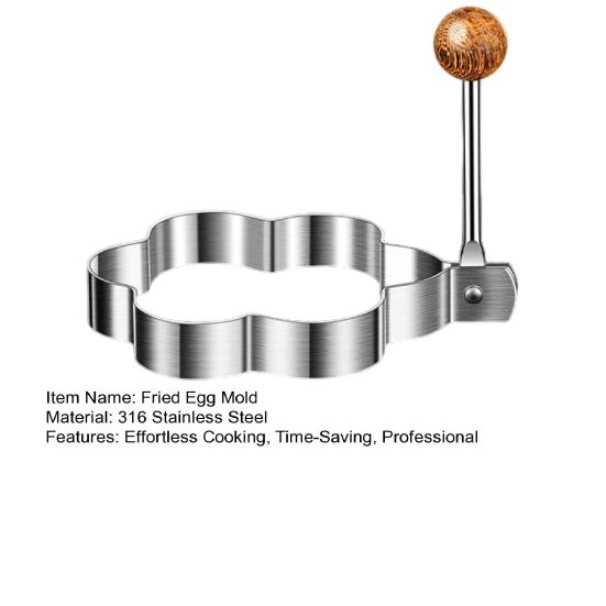 Stainless Steel Egg Ring Non-Stick Fried Egg Mold Heart Round Flower Five-pointed Star Shapes Breakfast Cooking Tools