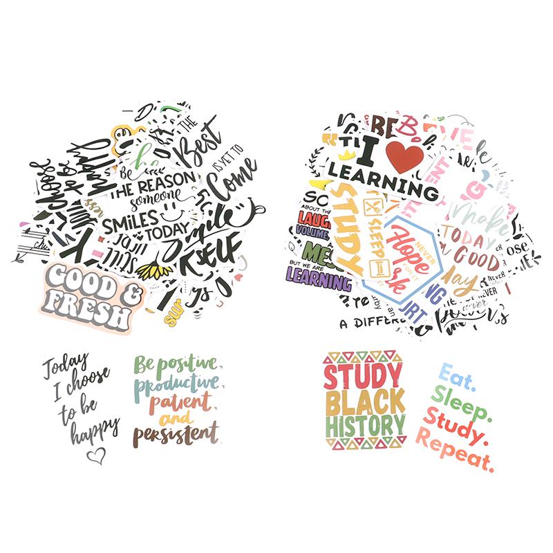 50Pcs Motivational Phrases Sticker Inspirational Life Waterproof Diy Decals