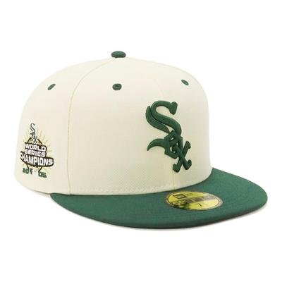 Кепка New Era 59FIFTY MLB Chicago White Sox CWS Зеленая Белая с боковым логотипом ONSPOTZ и плоским козырьком Летняя Защита от солнца УФ (14562004, NER35C2823) Хром/Д