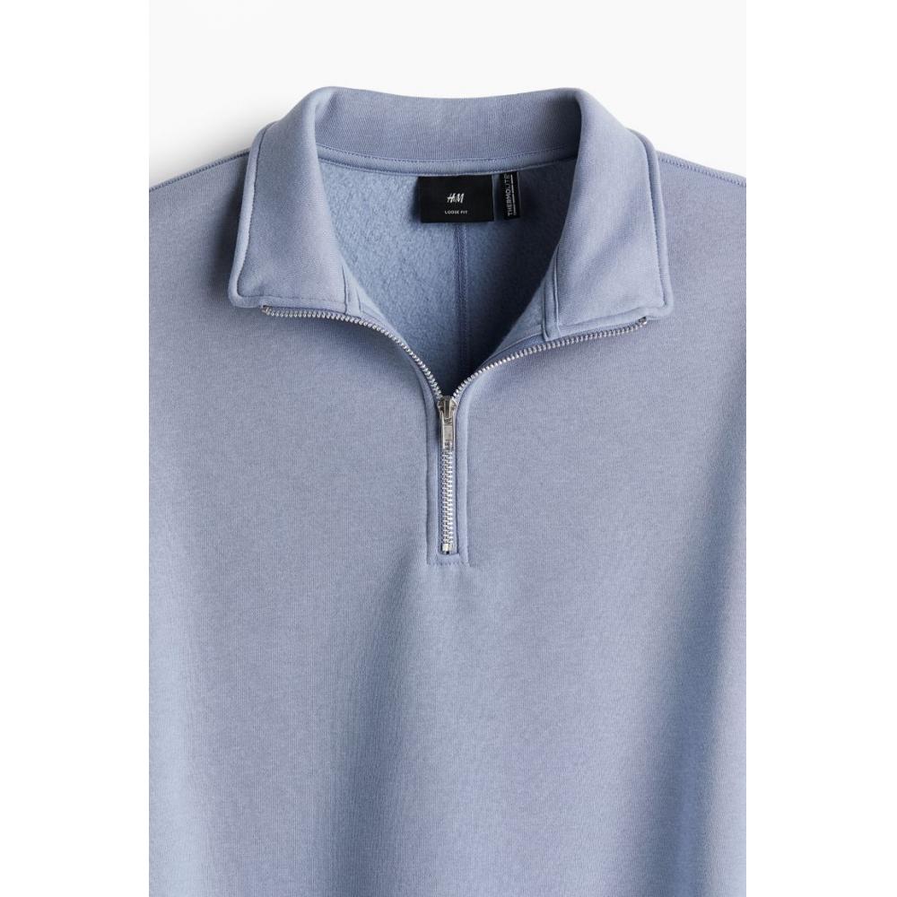 Футболка свободного кроя с застежкой-молнией HM tHerMolite светло-голубого цвета