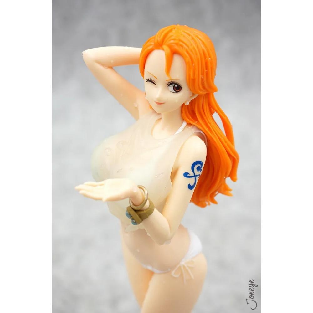 20 см Аниме One Piece Нами Фигурка Версия в купальнике С контролем температуры Меняющая цвет Стенд Модель Игрушка Кукла Фигурка Действия ПВХ