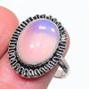 Кольцо из серебра 925 пробы с натуральным молочным опалом, размер 7,5 q4f12