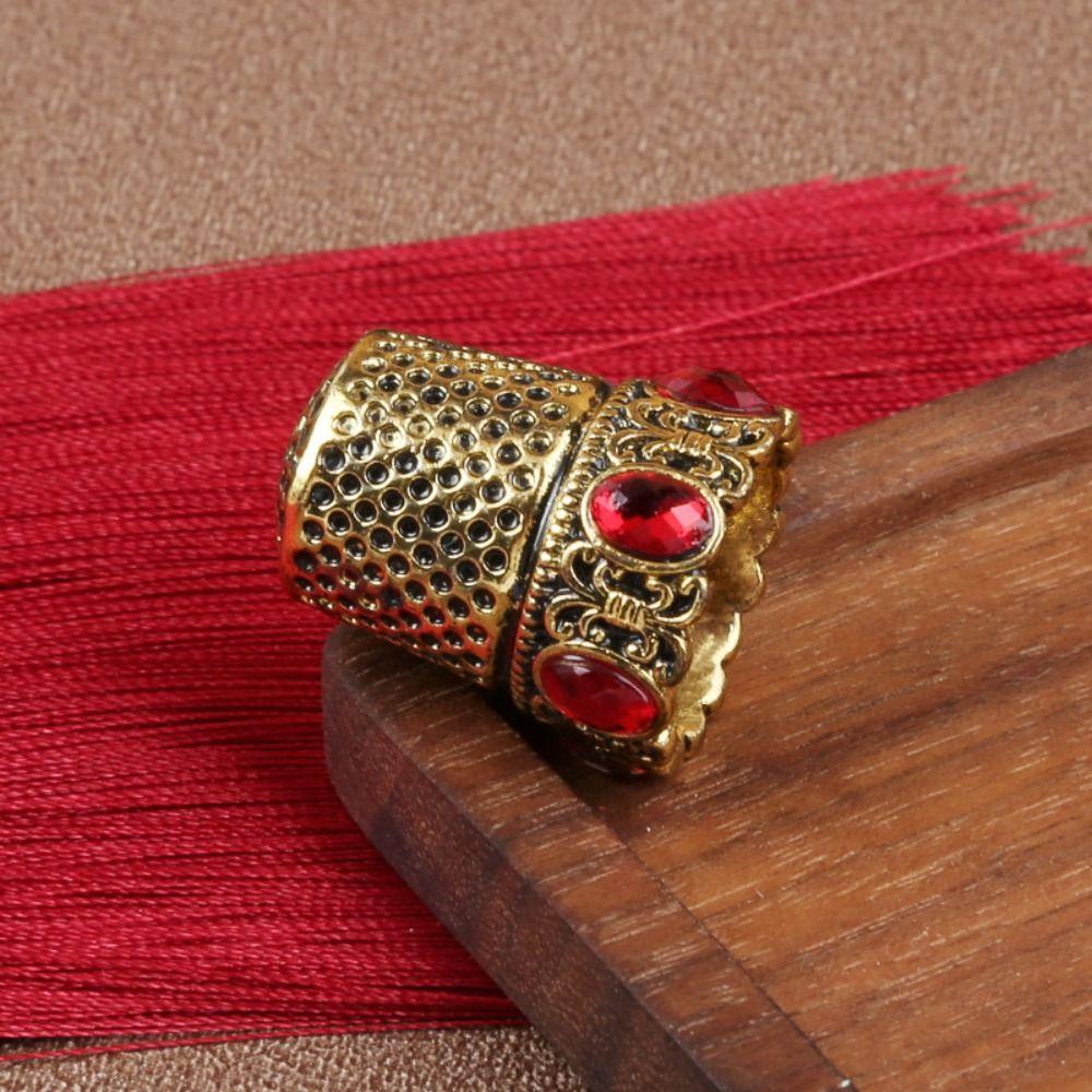 Diamond-encrusted Embroidery Finger Protector Sewing Finger Protector Ring Thimble Household