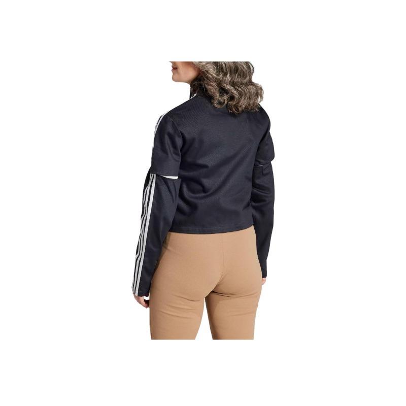 adidas Женская укороченная спортивная куртка Originals с 3 полосками, черная IM4326