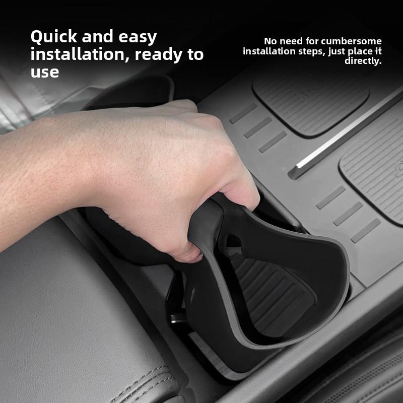 Cup holder cover for Hyundai Santa Fe 2024 central console, car protective non-slip mat, car-specific
