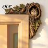 Rustic Cabin Decor Accessories Chipmunk Tree Door Topper, Squirrel Owl Wooden Frame Sign, Funny Whimsical Handcrafted Wall Art Animals Corner