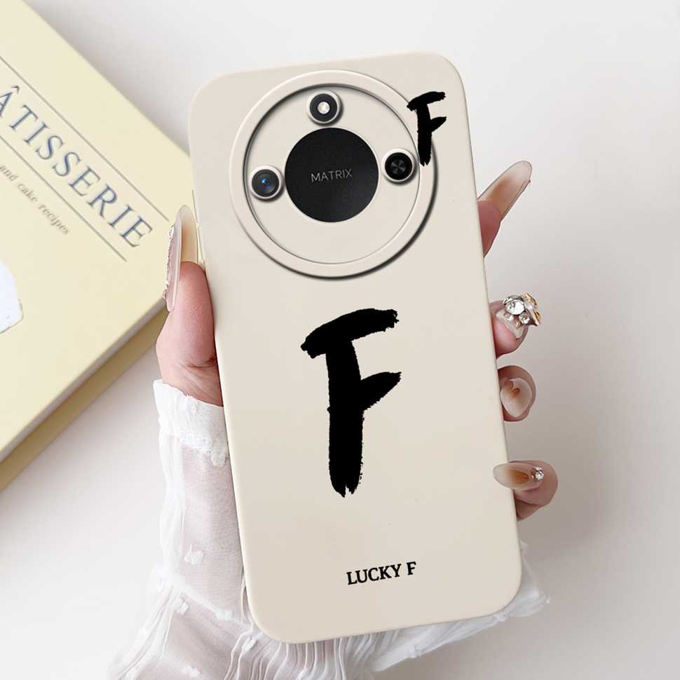 Protective Cases For Huawei Honor X60 5G 6.8"Case Fashion Style Letter A-Z Soft Silicone Cover For Honor x60 X60 BRC-AN00 Bumper