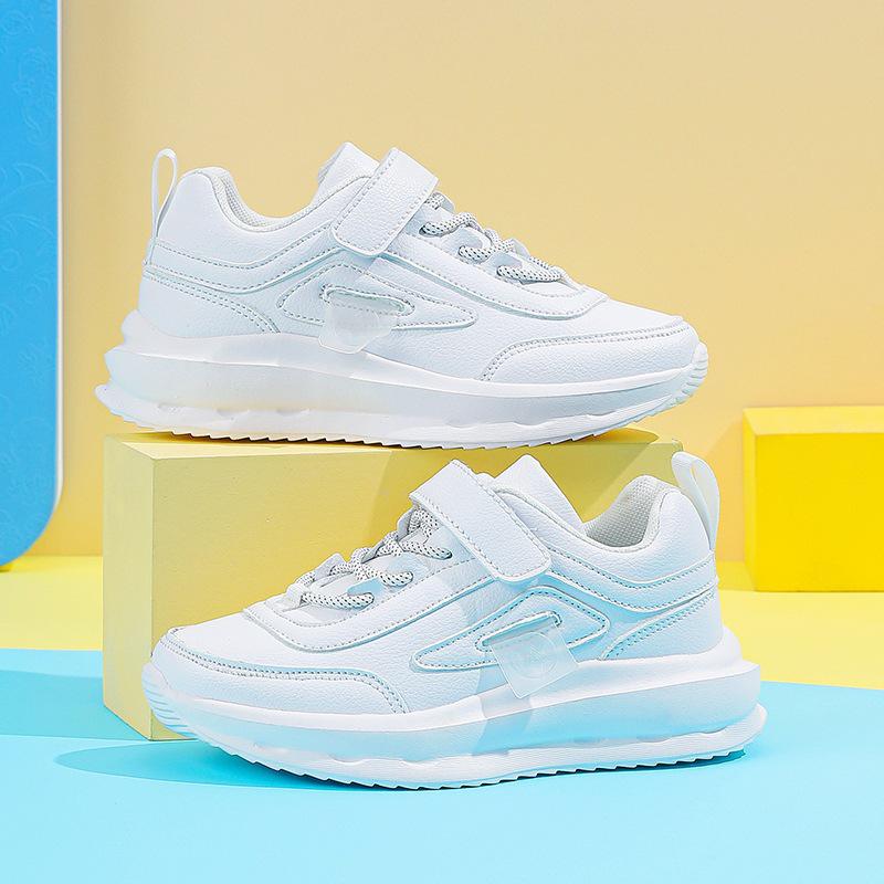 2025 Children's White Sports Shoes - All-Season Leather Sneakers for Primary School Students