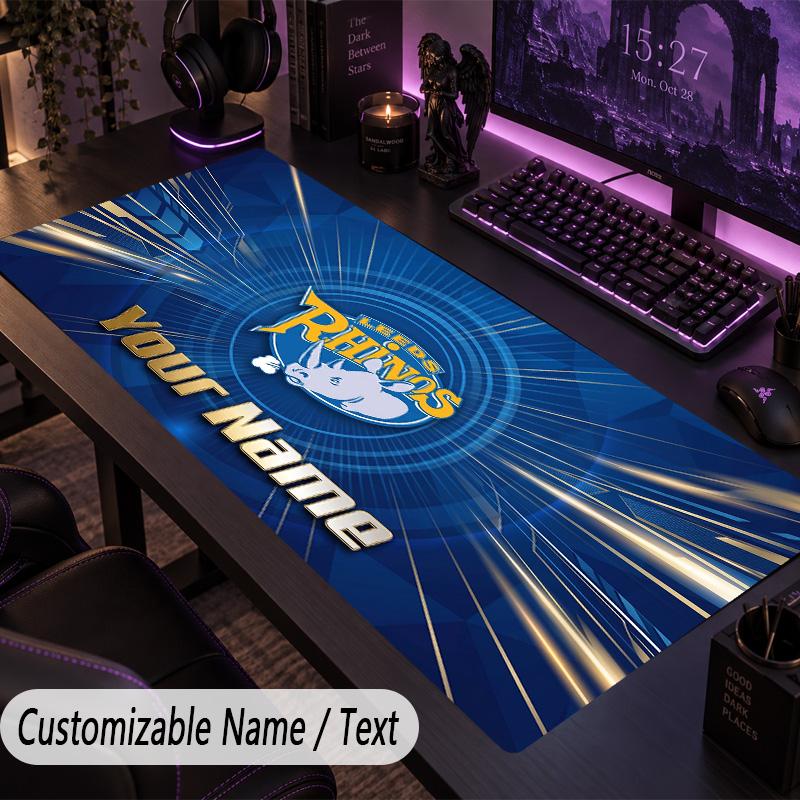 Large Mouse PadLeeds Rhinos Custom Name Text Personalized Desk Mat Non Slip Gaming Pad