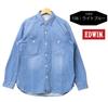Tops Denim Work Shirt Long Sleeve ET2138 Light Blue L [Edwin] Men's